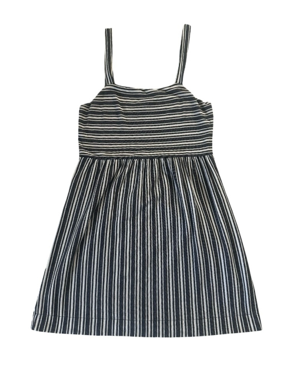 LOFT Girls Grey and White Striped Sundress